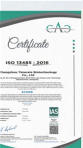 ISO 13485:2016 certificate
